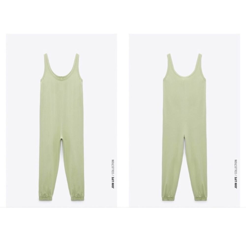 NWT Zara Green Sleeveless Jumpsuit‎ Small